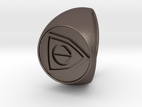 Custom Signet Ring 25 in Polished Bronzed Silver Steel