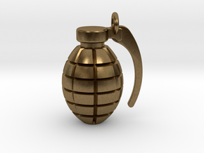 Grenade pendant/keyring in Natural Bronze