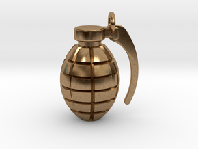 Grenade pendant/keyring in Natural Brass