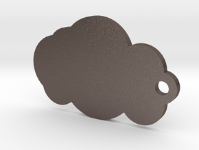 Cloud Keychain in Polished Bronzed Silver Steel