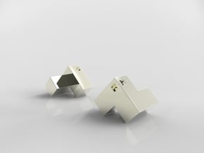 Cube Puzzle Pendant in Polished Nickel Steel