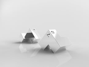 Cube Puzzle Pendant in Platinum