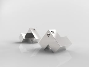 Cube Puzzle Pendant in Polished Silver