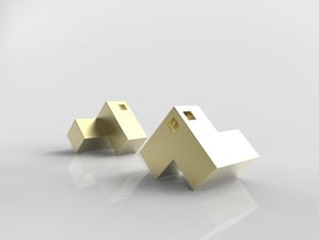 Cube Puzzle Pendant in Polished Brass