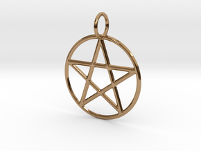 Pentacle Pendant in Polished Brass