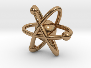 Atom Charm in Polished Brass