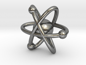 Atom Charm in Polished Silver