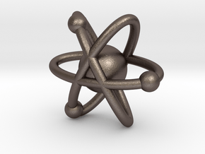 Atom Charm in Polished Bronzed-Silver Steel