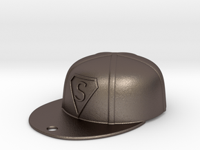 Baseball Cap in Polished Bronzed Silver Steel