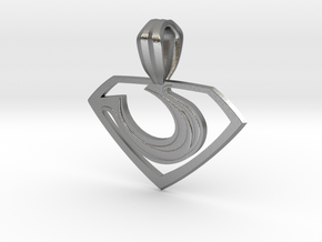 Zod Pendant - Small in Natural Silver
