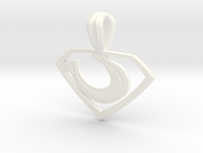 Zod Pendant - Small in White Processed Versatile Plastic