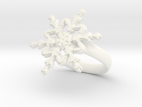 Snowflake Ring 2 d=17.5mm 0h35d175 in White Processed Versatile Plastic