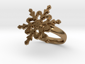 Snowflake Ring 2 d=17.5mm 0h35d175 in Natural Brass