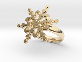 Snowflake Ring 2 d=17.5mm 0h35d175 in 14k Gold Plated Brass
