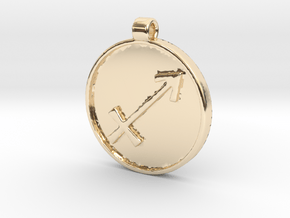 Zodiac KeyChain Medallion-SAGITTARIUS in 14k Gold Plated Brass