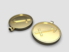 Zodiac KeyChain Medallion-SAGITTARIUS in Polished Gold Steel
