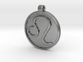 Zodiac KeyChain Medallion-LEO in Natural Silver