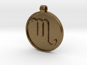 Zodiac KeyChain Medallion-SCORPIO in Natural Bronze