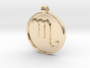 Zodiac KeyChain Medallion-SCORPIO in 14k Gold Plated Brass