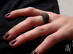 Globe Ring in Matte Black Steel: 8 / 56.75