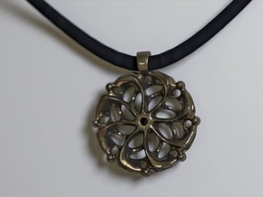 Vortex Mandala Pendant in Polished Gold Steel