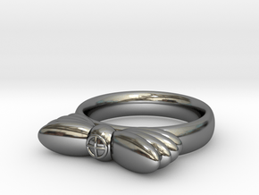 Wings In Motion, UK Size N ( US Size 6 ¾ )   in Fine Detail Polished Silver