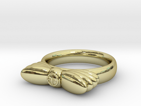 Wings In Motion, UK Size N ( US Size 6 ¾ )   in 18k Gold Plated Brass