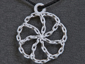 Chain Link Pendant in White Processed Versatile Plastic