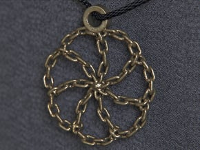 Chain Link Pendant in Polished Gold Steel