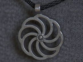 Wheel Of Eternity Pendant in Polished and Bronzed Black Steel