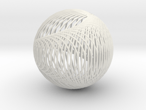 Cardioid sphere 2 in White Natural Versatile Plastic