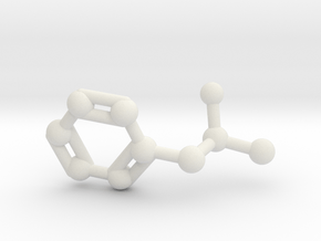 Amphetamine (Adderall, Speed) Molecule Keychain in White Natural Versatile Plastic