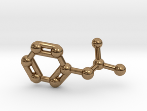 Amphetamine (Adderall, Speed) Molecule Keychain in Natural Brass