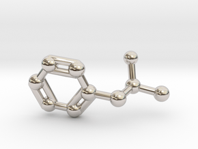 Amphetamine (Adderall, Speed) Molecule Keychain in Platinum