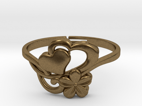 Flower Ring 1  in Natural Bronze