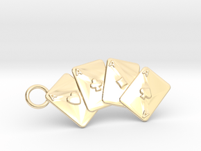 Aces Keychain in 14k Gold Plated Brass
