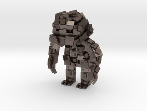 Minecraft Rock Monster in Polished Bronzed Silver Steel