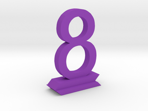Table Number 8 in Purple Processed Versatile Plastic