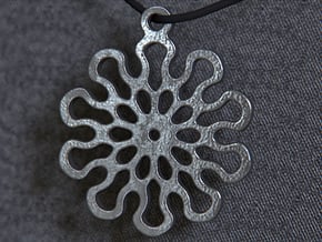Lotus 10 Mandala Pendant in Polished and Bronzed Black Steel