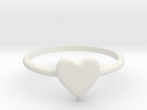 Heart-ring-solid-size-10 in White Natural Versatile Plastic