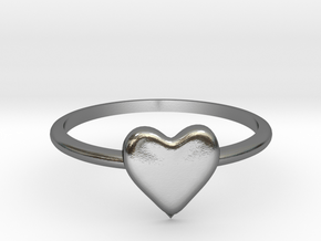 Heart-ring-solid-size-10 in Polished Silver