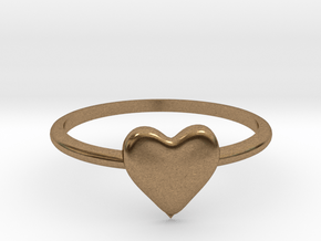 Heart-ring-solid-size-10 in Natural Brass