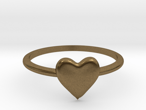 Heart-ring-solid-size-10 in Natural Bronze