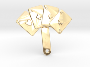 Aces Pin For Jacket in 14k Gold Plated Brass