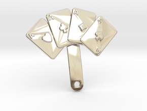 Aces Pin For Jacket in Rhodium Plated Brass