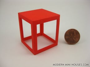 Framed 1:12 scale Side Table in Red Processed Versatile Plastic
