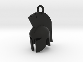 Spartan helmet keychain/pendant in Black Natural Versatile Plastic