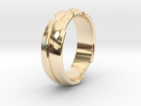 13 - G - US 3 3-8 Futuristic Ring in 14K Yellow Gold