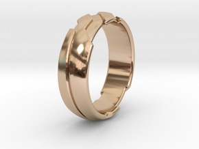 13 - G - US 3 3-8 Futuristic Ring in 14k Rose Gold Plated Brass