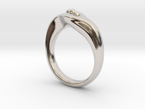 Modern style ring Size 10 in Rhodium Plated Brass